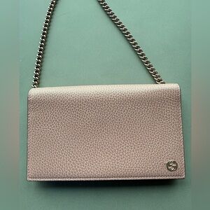 GUCCI Pink Leather Chain Bag
